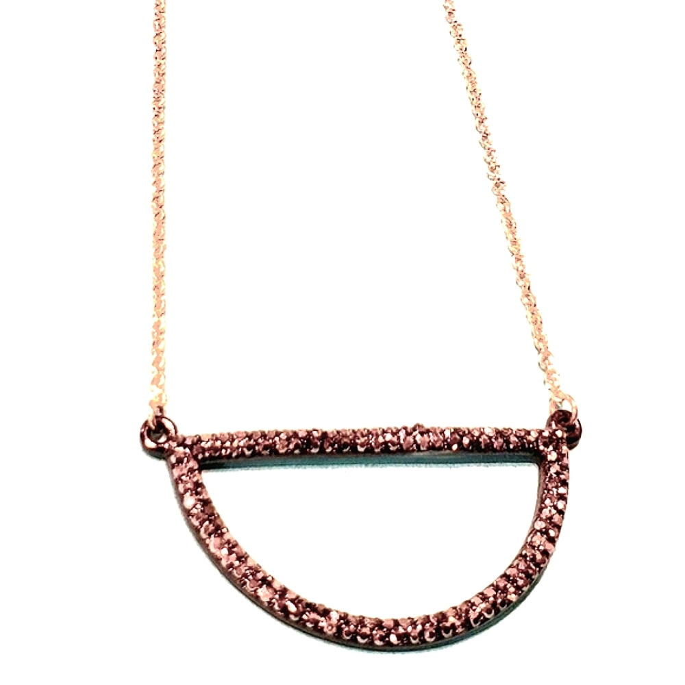 🌈 Marcasite 14kt Gold Plated Half Moon Necklace